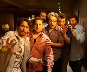 L-r, James Franco, Jonah Hill, Craig Robinson, Seth Rogen, Jay Baruchel and Danny McBride star in Columbia Pictures' "The End of the World."